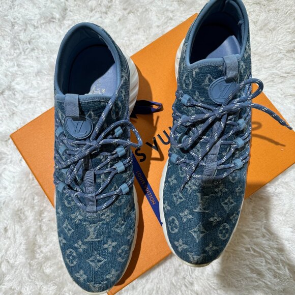 Louis Vuitton Men Fastlane Denim LV Monogram Sneaker, 10.5 LV, 11.5 US, 45.5 EUR - Picture 4 of 5